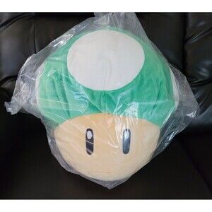 Super Mario 15" Mocchi-Mocchi Plush | Large 1 Up Green Mushroom Tomy NEW